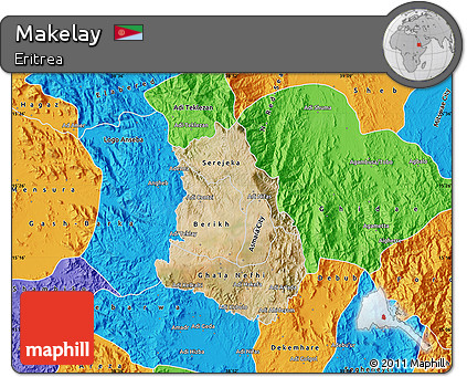 Satellite Map of Makelay, political outside