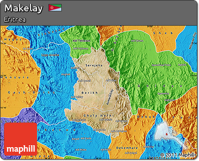 Satellite Map of Makelay, political outside