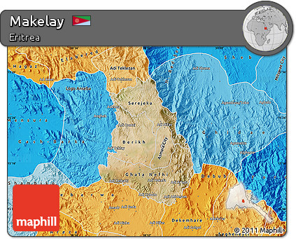 Satellite Map of Makelay, political shades outside