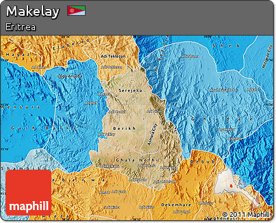 Satellite Map of Makelay, political shades outside
