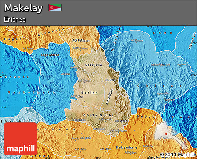 Satellite Map of Makelay, political shades outside