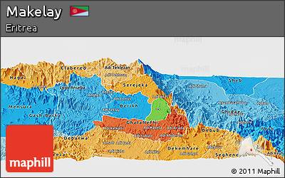 Political Panoramic Map of Makelay, political shades outside