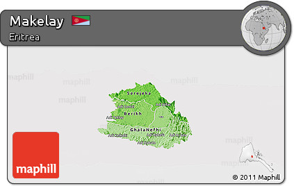 Political Shades Panoramic Map of Makelay, cropped outside