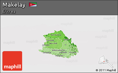 Political Shades Panoramic Map of Makelay, cropped outside