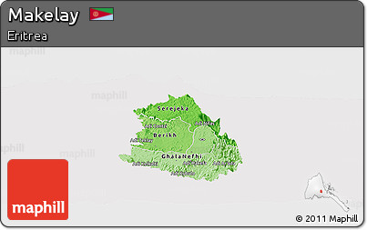 Political Shades Panoramic Map of Makelay, cropped outside