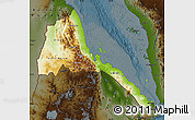 Physical Map of Eritrea, darken