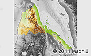 Physical Map of Eritrea, desaturated