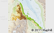 Physical Map of Eritrea, lighten