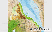 Physical Map of Eritrea, satellite outside, shaded relief sea