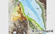 Physical Map of Eritrea, semi-desaturated, land only