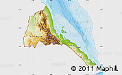 Physical Map of Eritrea, single color outside