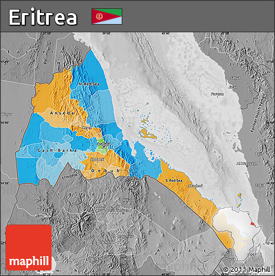 Political Map of Eritrea, desaturated