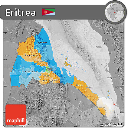 Political Map of Eritrea, desaturated