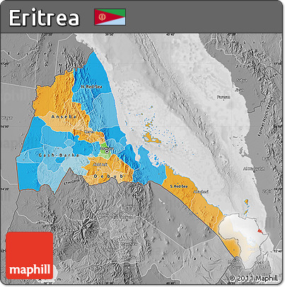 Political Map of Eritrea, desaturated