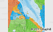 Political Map of Eritrea, political shades outside