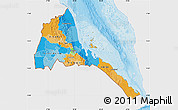 Political Map of Eritrea, single color outside