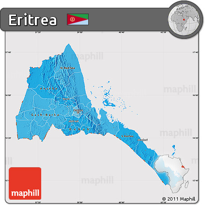 Political Shades Map of Eritrea, cropped outside