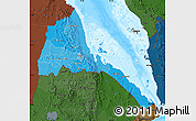 Political Shades Map of Eritrea, darken, land only