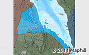 Political Shades Map of Eritrea, darken, semi-desaturated, land only
