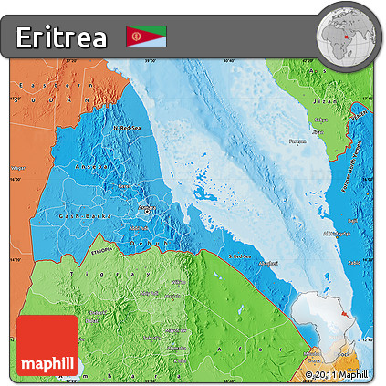 Political Shades Map of Eritrea