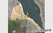 Satellite Map of Eritrea, darken, semi-desaturated