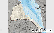 Shaded Relief Map of Eritrea, darken, semi-desaturated, land only