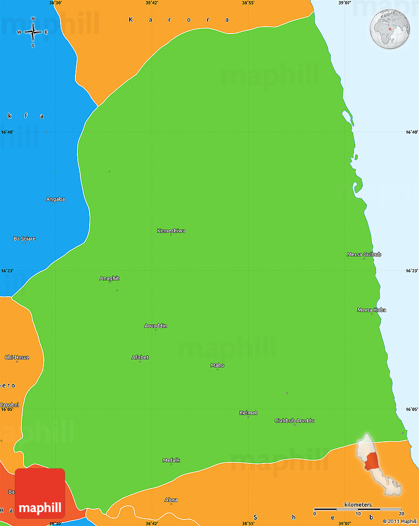 Political Simple Map of Afabet