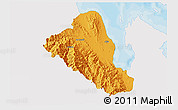 Political 3D Map of Foro, single color outside