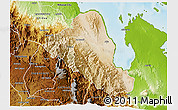 Satellite 3D Map of Foro, physical outside