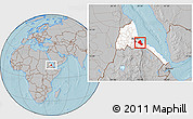 Gray Location Map of Foro, highlighted country, hill shading