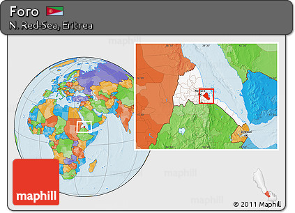 Political Location Map of Foro, highlighted country