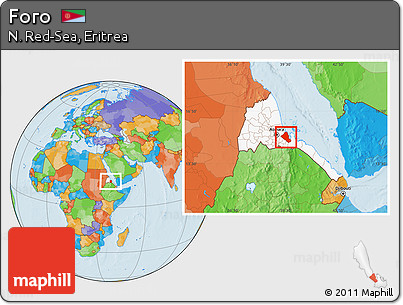 Political Location Map of Foro, highlighted country