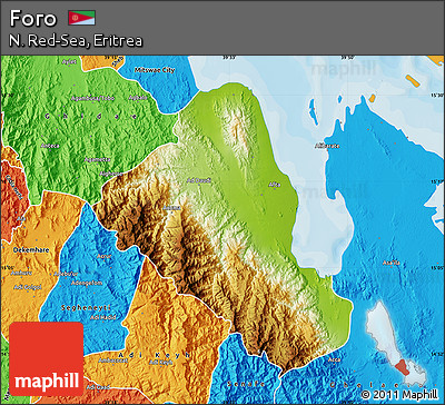 Physical Map of Foro, political outside