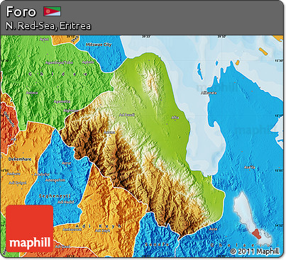 Physical Map of Foro, political outside