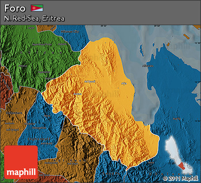 Political Map of Foro, darken