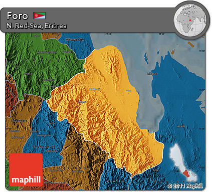 Political Map of Foro, darken