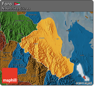 Political Map of Foro, darken