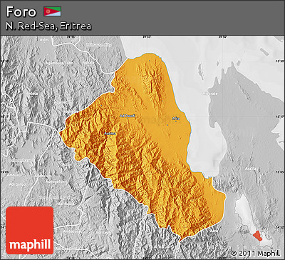 Political Map of Foro, lighten, desaturated