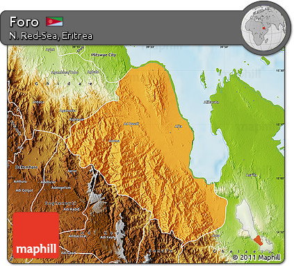 Political Map of Foro, physical outside