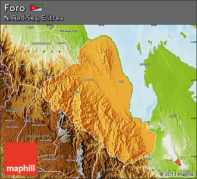 Political Map of Foro, physical outside