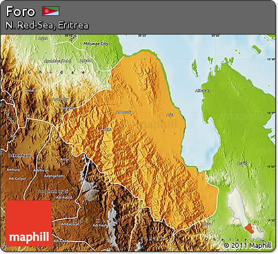 Political Map of Foro, physical outside