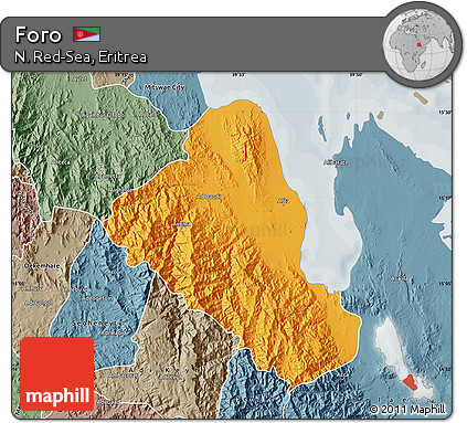 Political Map of Foro, semi-desaturated