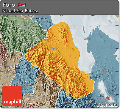 Political Map of Foro, semi-desaturated