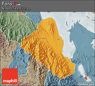 Political Map of Foro, semi-desaturated