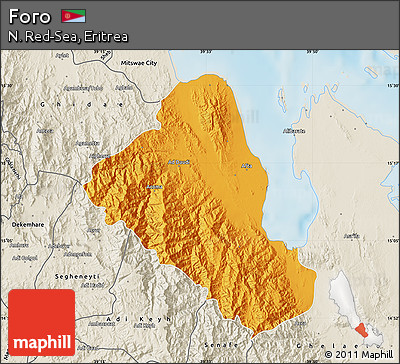 Political Map of Foro, shaded relief outside