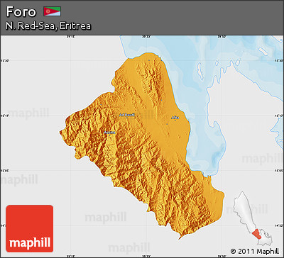 Political Map of Foro, single color outside