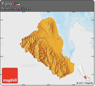Political Map of Foro, single color outside