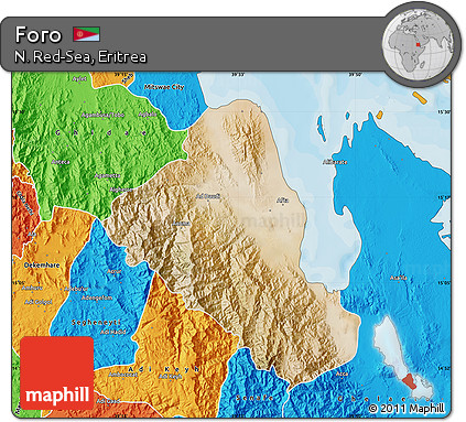 Satellite Map of Foro, political outside
