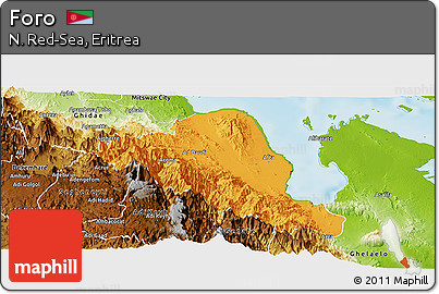 Political Panoramic Map of Foro, physical outside