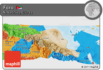 Satellite Panoramic Map of Foro, political outside